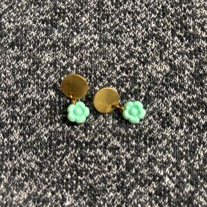 Green Flower Earrings